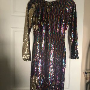 Multi sequin dress.